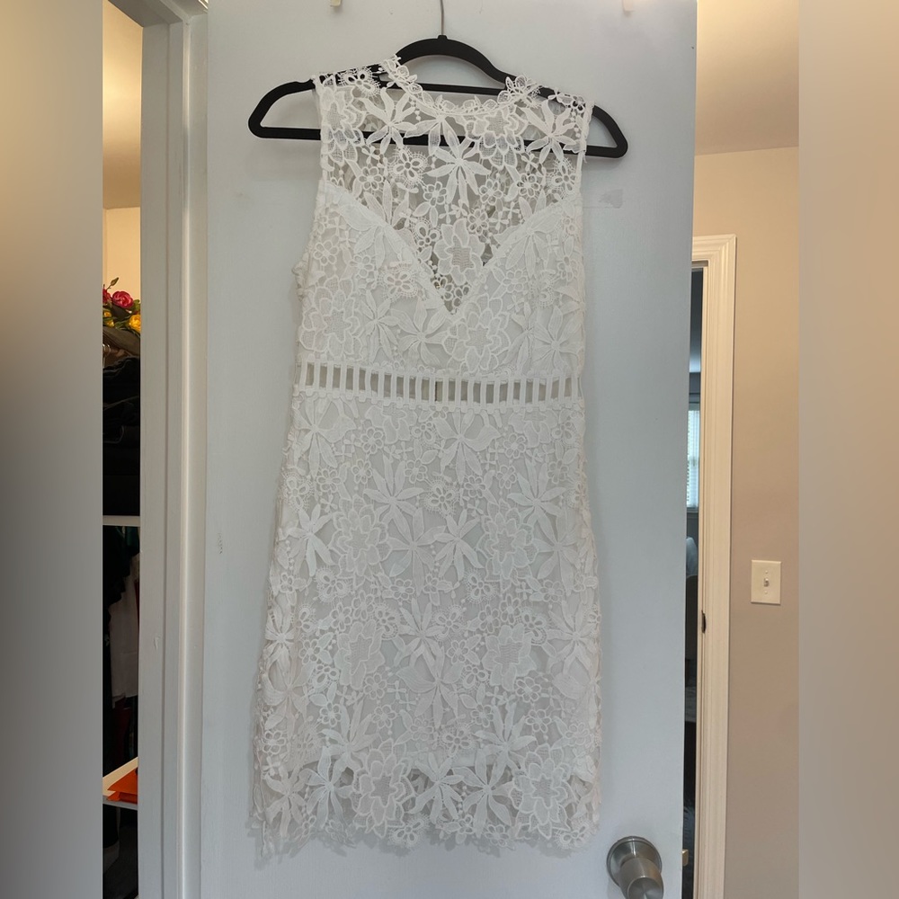 RENVY White Lace Mini Dress SZ L